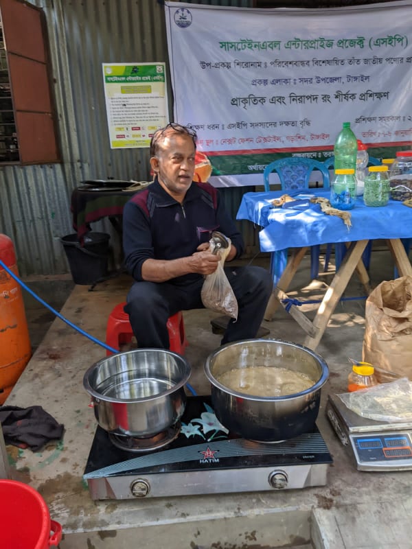 On 07th  & 8th  January 2022, a  Natural & Safe Dye training program was held at Gorasin, Tangail under the Sustainable Enterprise Project (SEP)